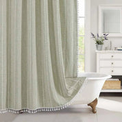 Bohemian Linen Shower Curtain Tassels Stylish Bathrooms - Image 8