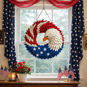 Boxwood Wreath Eagle Wall Art Patriotic Decor Eagle Wreath - Image 2