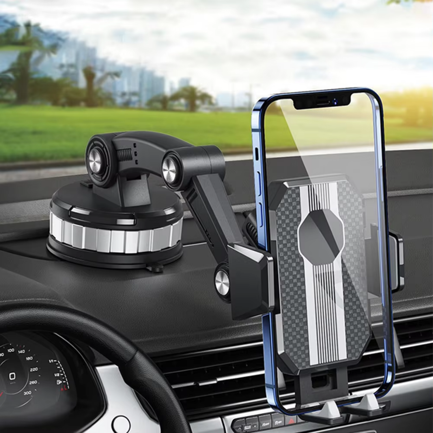 Car Phone Mount Strong Suction Cup and 360° Rotation Feature - Image 1