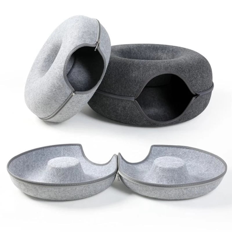 Cat Bed Cave Design Cozy Felt Pet Nest Indoor Cats - Image 5