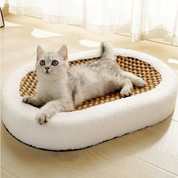 Cat Scratching Lounge Bed Soft Plush and Natural Fiber Base - Image 1