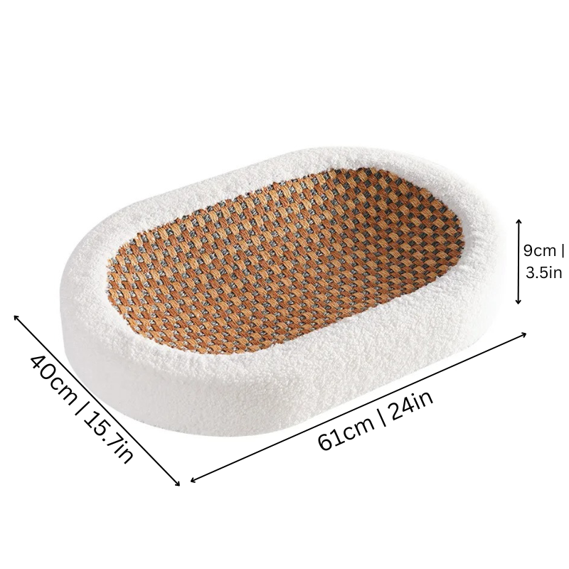 Cat Scratching Lounge Bed Soft Plush and Natural Fiber Base - Image 2