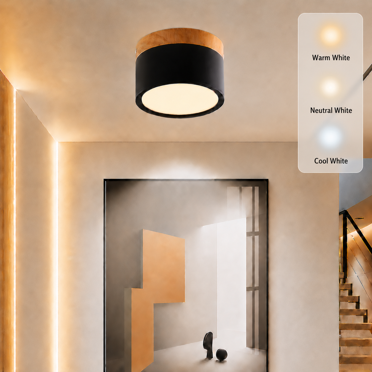 Ceiling Small Flush Mount Modern Metal Cylinder - Image 12