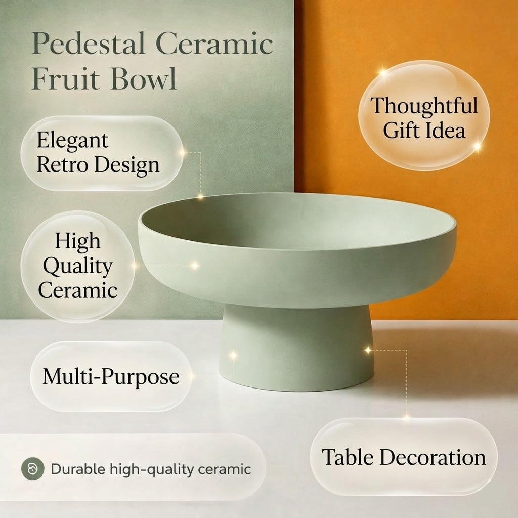 Ceramic Fruit Bowl Decorative Centerpiece Modern Design - Image 6