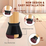 Chair Leg Floor Protectors Silicone Anti-Scratch Furniture Caps - Image 4