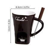 Chocolate Fondue Mug Heating Stand and Fork Melting Treats - Image 2