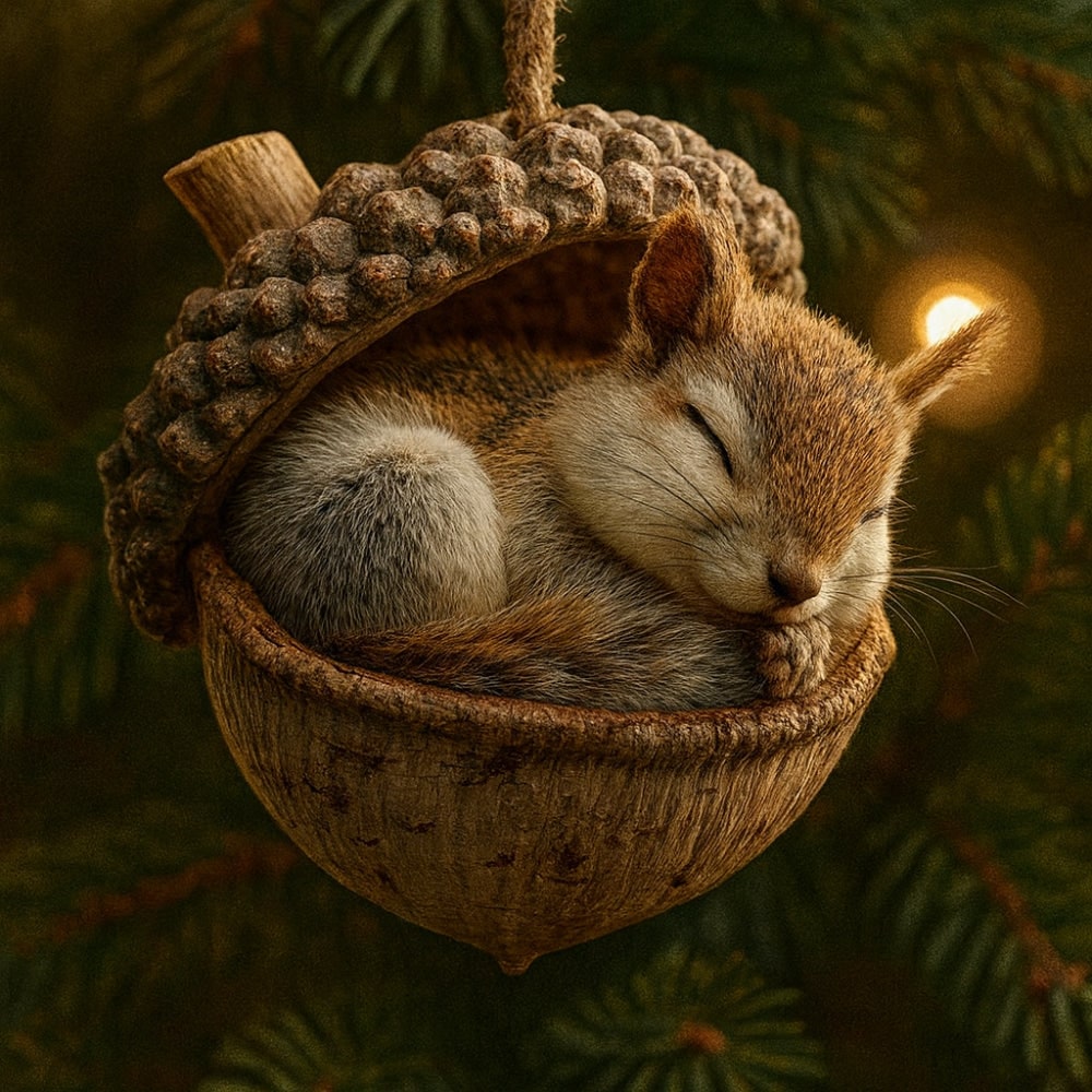 Christmas Ornaments Animal Acorn Holiday Decor Acorn Ornaments - Image 4
