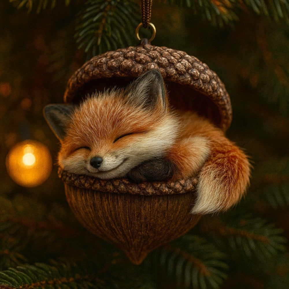 Christmas Ornaments Animal Acorn Holiday Decor Acorn Ornaments - Image 6
