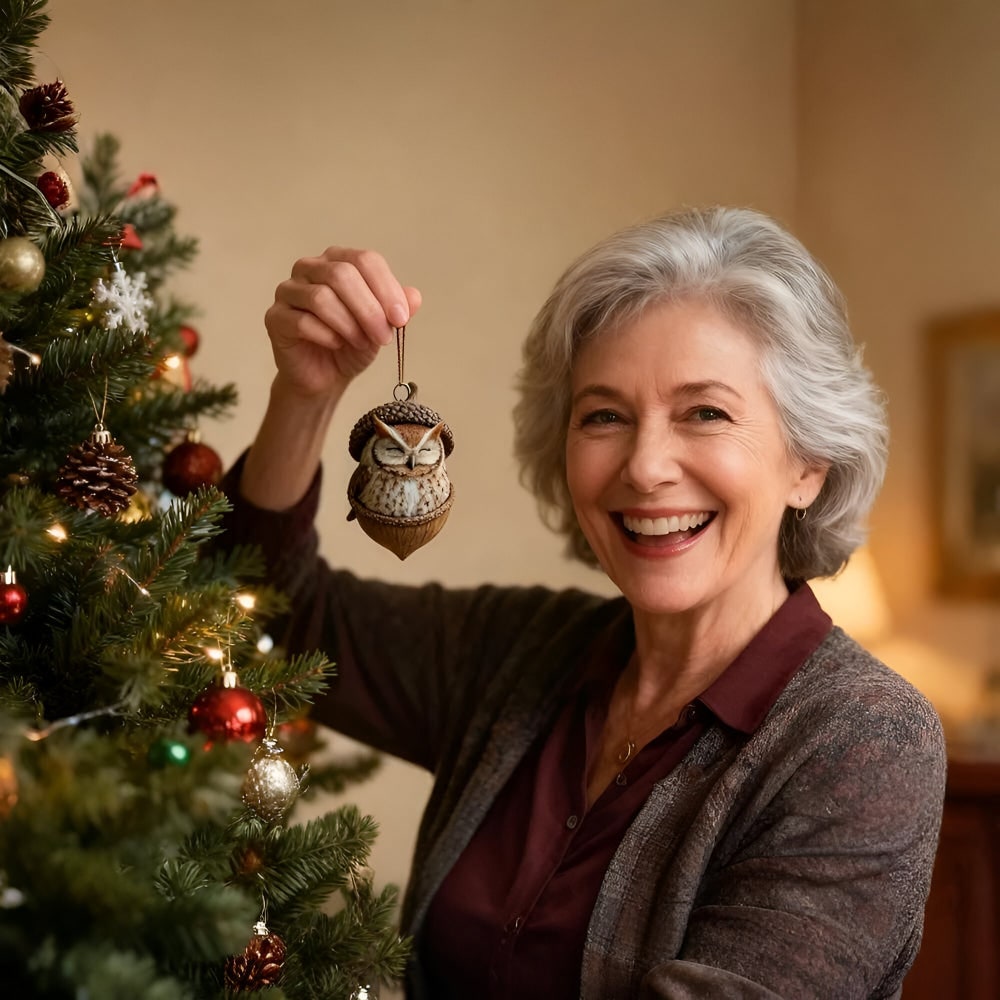 Christmas Ornaments Animal Acorn Holiday Decor Acorn Ornaments - Image 9