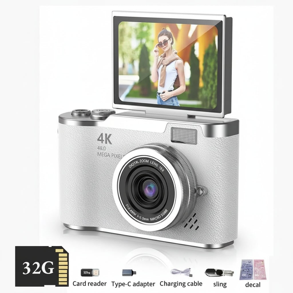 Compact Digital Camera Rechargeable Battery Flip Screen - Image 7