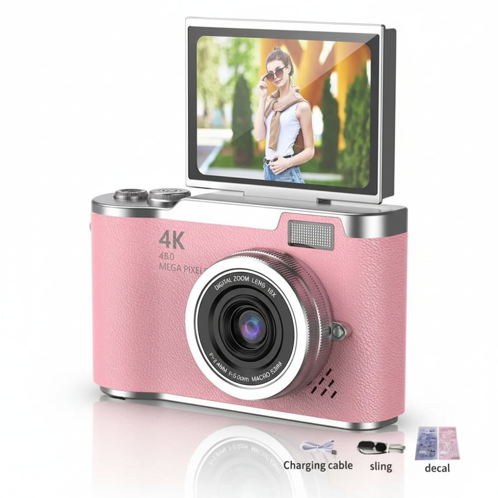 Compact Digital Camera Rechargeable Battery Flip Screen - Image 8