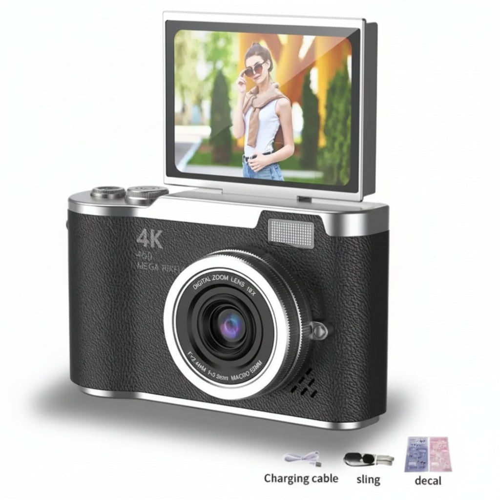 Compact Digital Camera Rechargeable Battery Flip Screen - Image 9