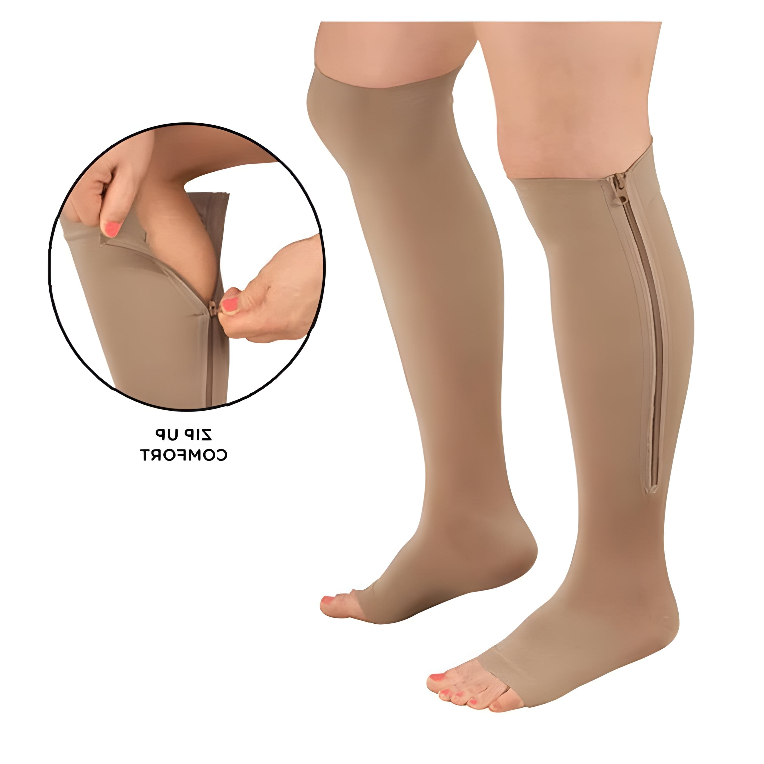 Compression Socks Zipper Support 20-30 Mmhg Easy Wear - Image 3