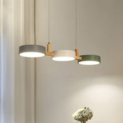 Contemporary Pendant Metal Cylinder Shades Dining Room - Image 1
