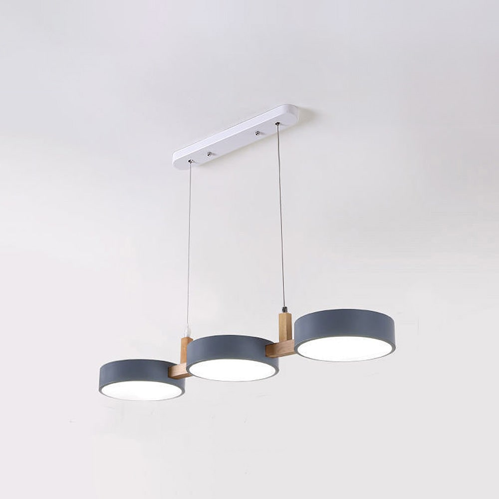 Contemporary Pendant Metal Cylinder Shades Dining Room - Image 12
