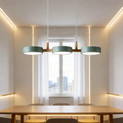 Contemporary Pendant Metal Cylinder Shades Dining Room - Image 14