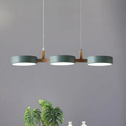 Contemporary Pendant Metal Cylinder Shades Dining Room - Image 17