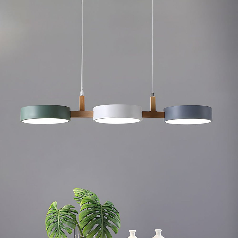 Contemporary Pendant Metal Cylinder Shades Dining Room - Image 2