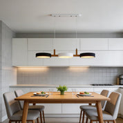Contemporary Pendant Metal Cylinder Shades Dining Room - Image 24