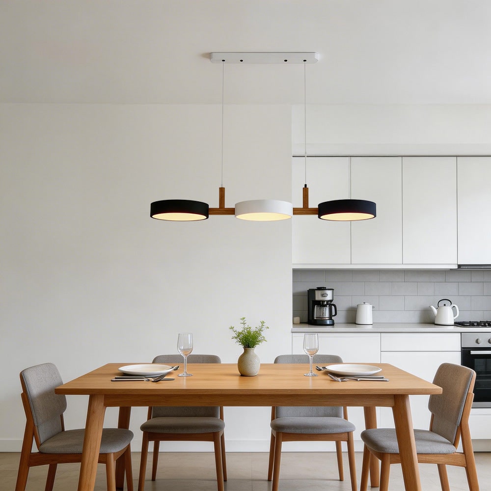 Contemporary Pendant Metal Cylinder Shades Dining Room - Image 25