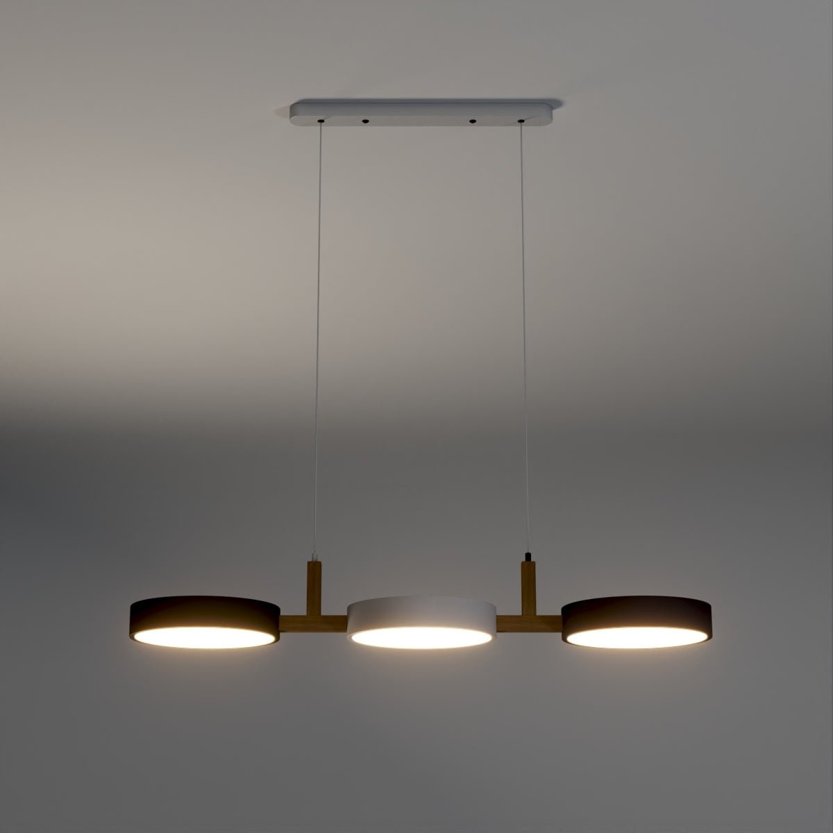 Contemporary Pendant Metal Cylinder Shades Dining Room - Image 26