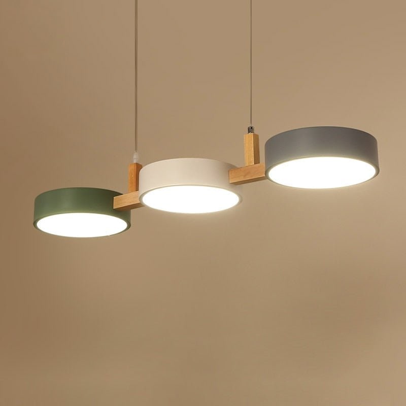 Contemporary Pendant Metal Cylinder Shades Dining Room - Image 7