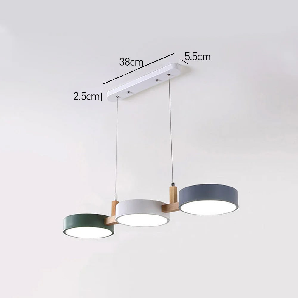 Contemporary Pendant Metal Cylinder Shades Dining Room - Image 9