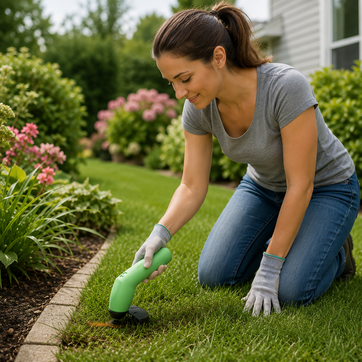 Cordless Grass Trimmer Lightweight Adjustable Cutter Lawn Edges - Image 1