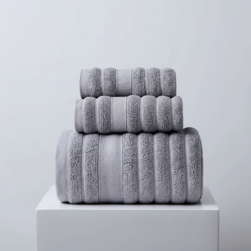 Cotton Bath Towel Set Soft Blue Absorbent Towels Home Use - Image 5