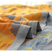 Cotton Throw Blanket Ginkgo Leaf Design Cozy Living Spaces - Image 5