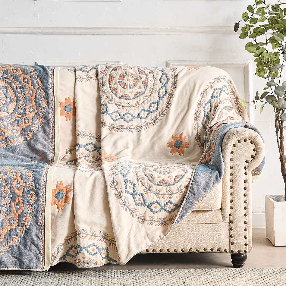Cotton Throw Blanket Serene Mandala Design Cozy Living - Image 7