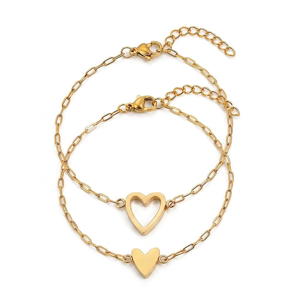 Couple Bracelet Matching Bracelet Heart Bracelet Adjustable - Image 1