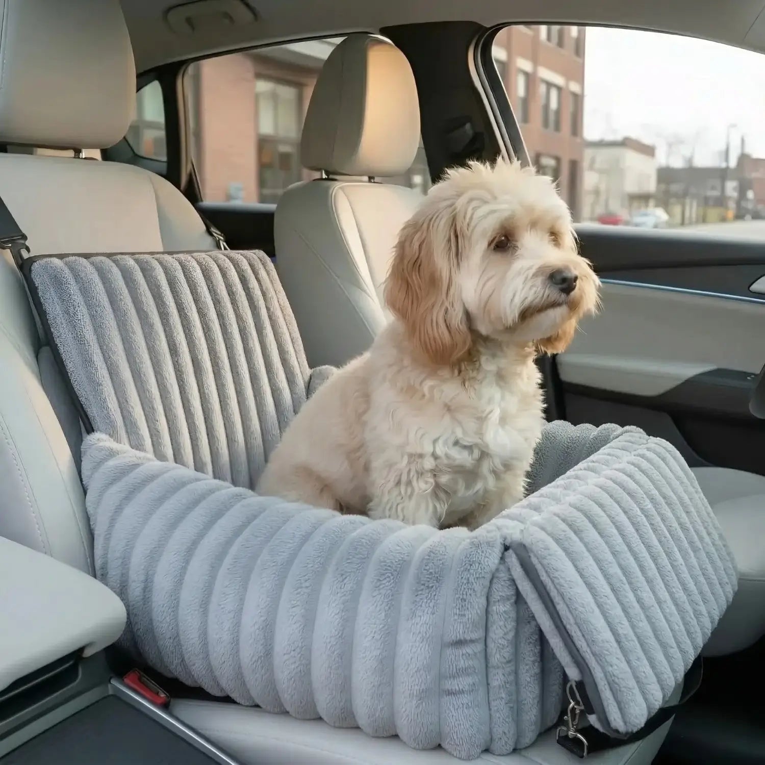 Cozy Dog Car Seat Safe Travel Soft Plush Pet Booster Seat - Image 2