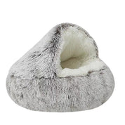 Cozy Pet Cave Bed Cats and Dogs Soft Plush Snuggle Cave - Image 4