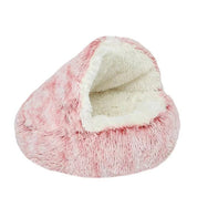 Cozy Pet Cave Bed Cats and Dogs Soft Plush Snuggle Cave - Image 5