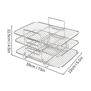 Crispy Food Air Fryer Rack 3-Tier Stainless Steel Cooking Tray - Image 2