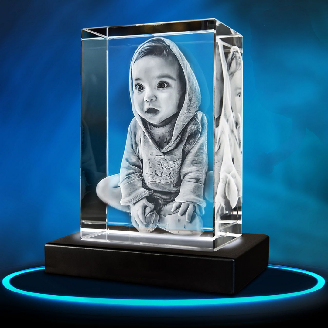 Personalized Crystal Photo 3D Engraved Memorial Keepsake