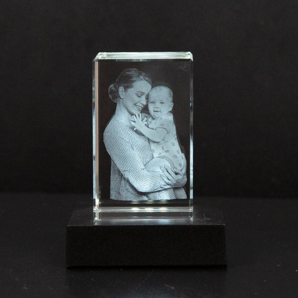 Custom Photo Crystal Keepsake Personalized 3D Art Display Memories - Image 7