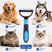 Deshedding Brush Dogs & Cats Dual-Sided Grooming Tool - Image 5