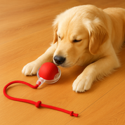 Dog Fetch Toy Rope Durable Rubber Ball Outdoor Play - Image 1