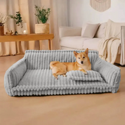 Dog Sofa Bed Washable Plush Pet Couch Comfort - Image 9