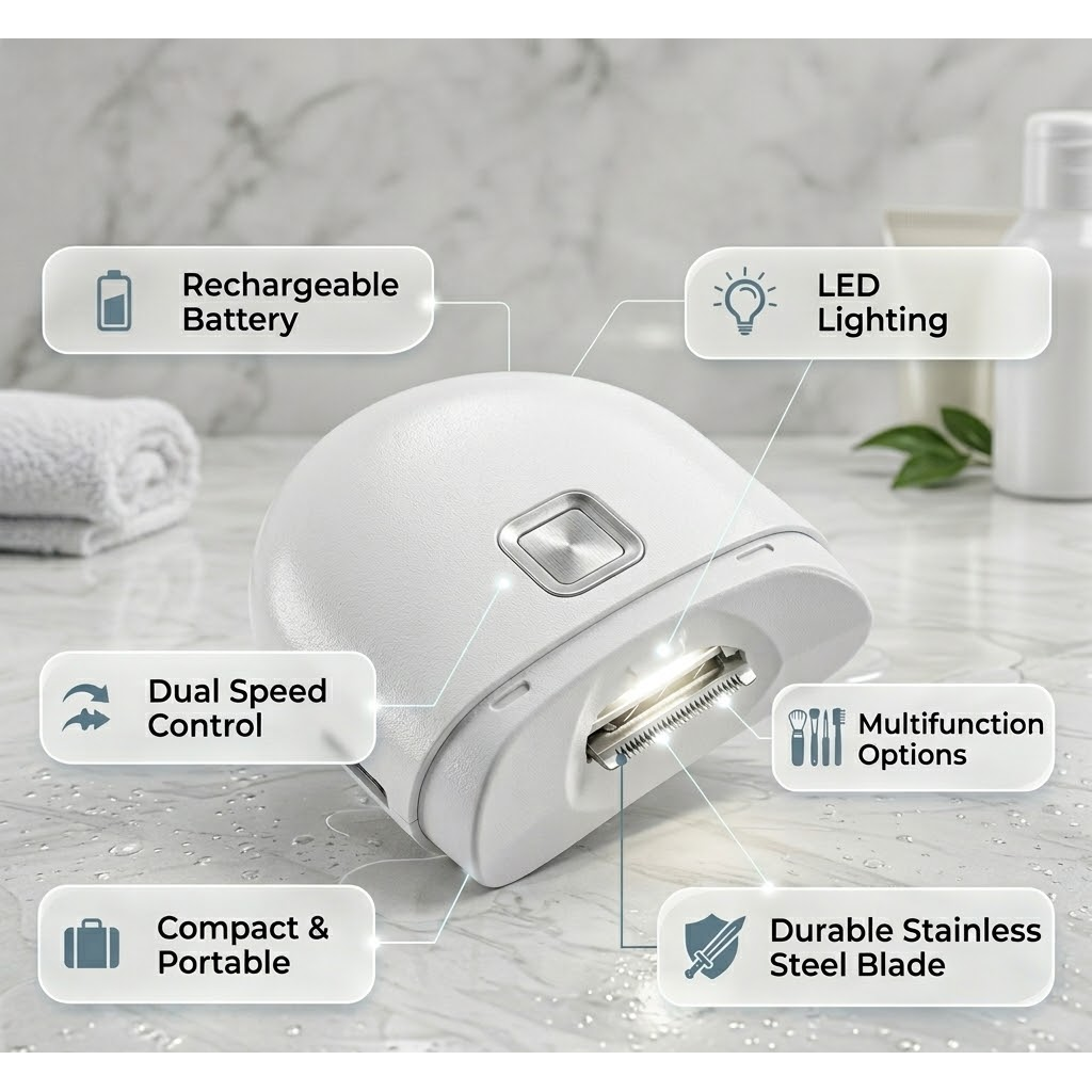 Electric Nail Clipper Stainless Steel Trimmer Portable - Image 4