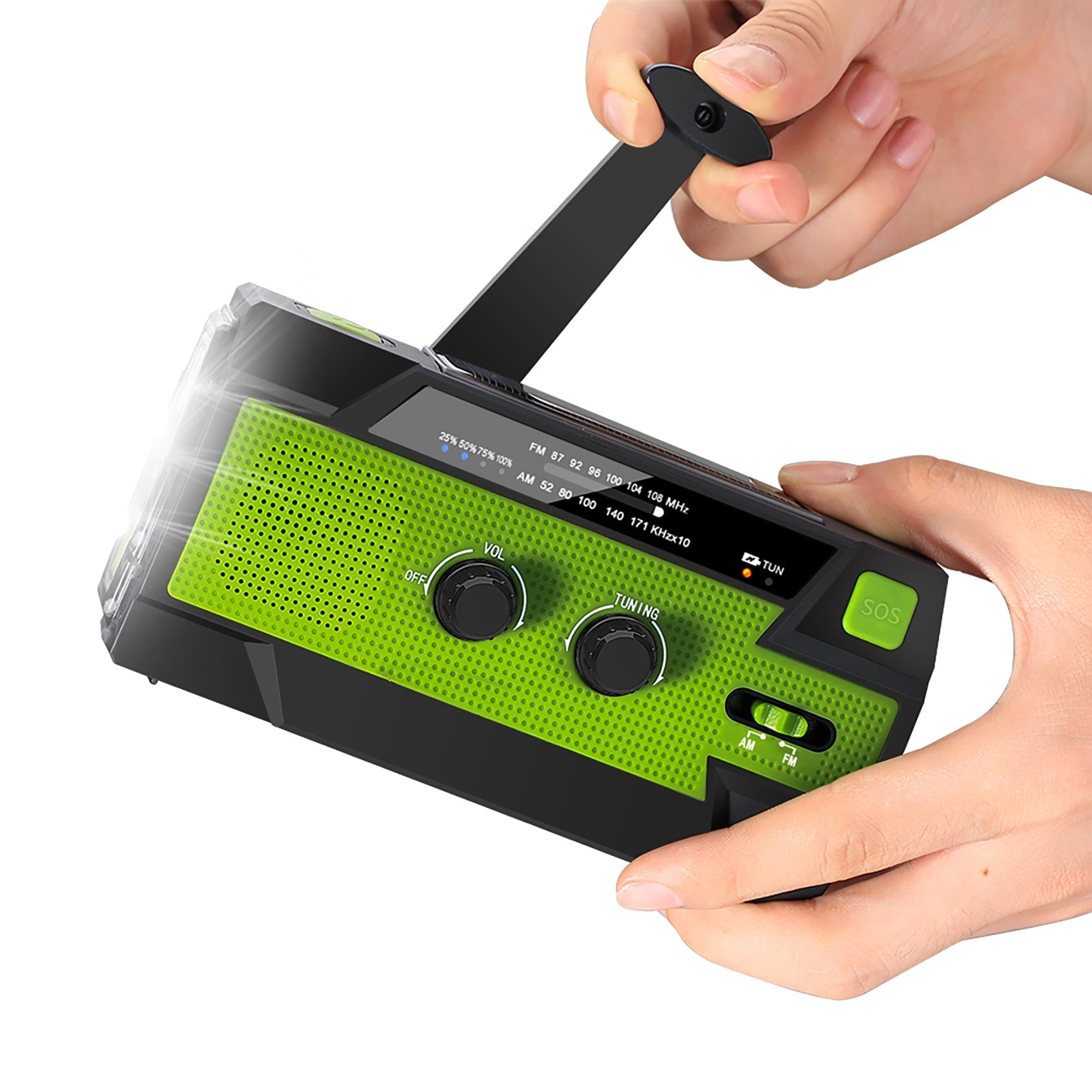 Emergency Solar Hand Crank Radio Power Bank and Flashlight - Image 5