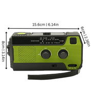 Emergency Solar Radio Flashlight and Phone Charger Green - Image 2