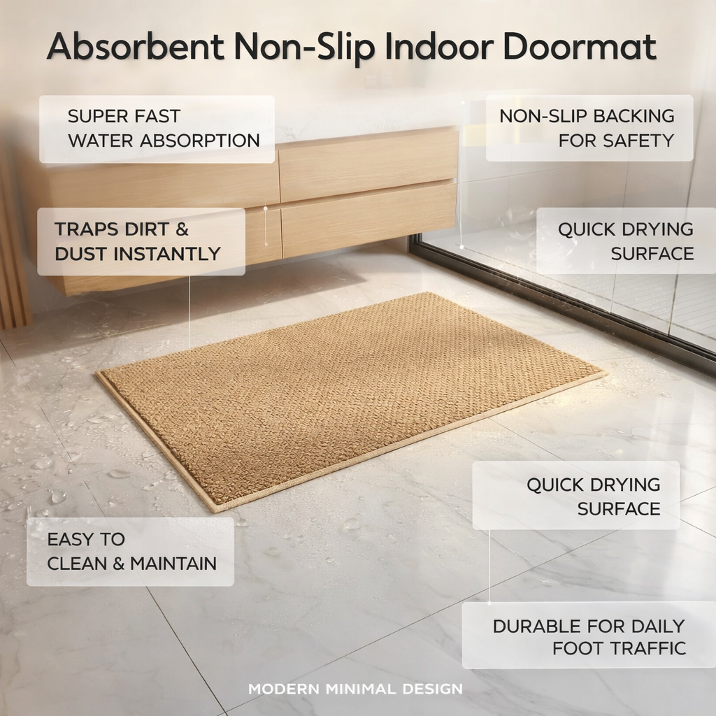 Entryway Mat Indoor Doormat Water Absorbing Design - Image 6