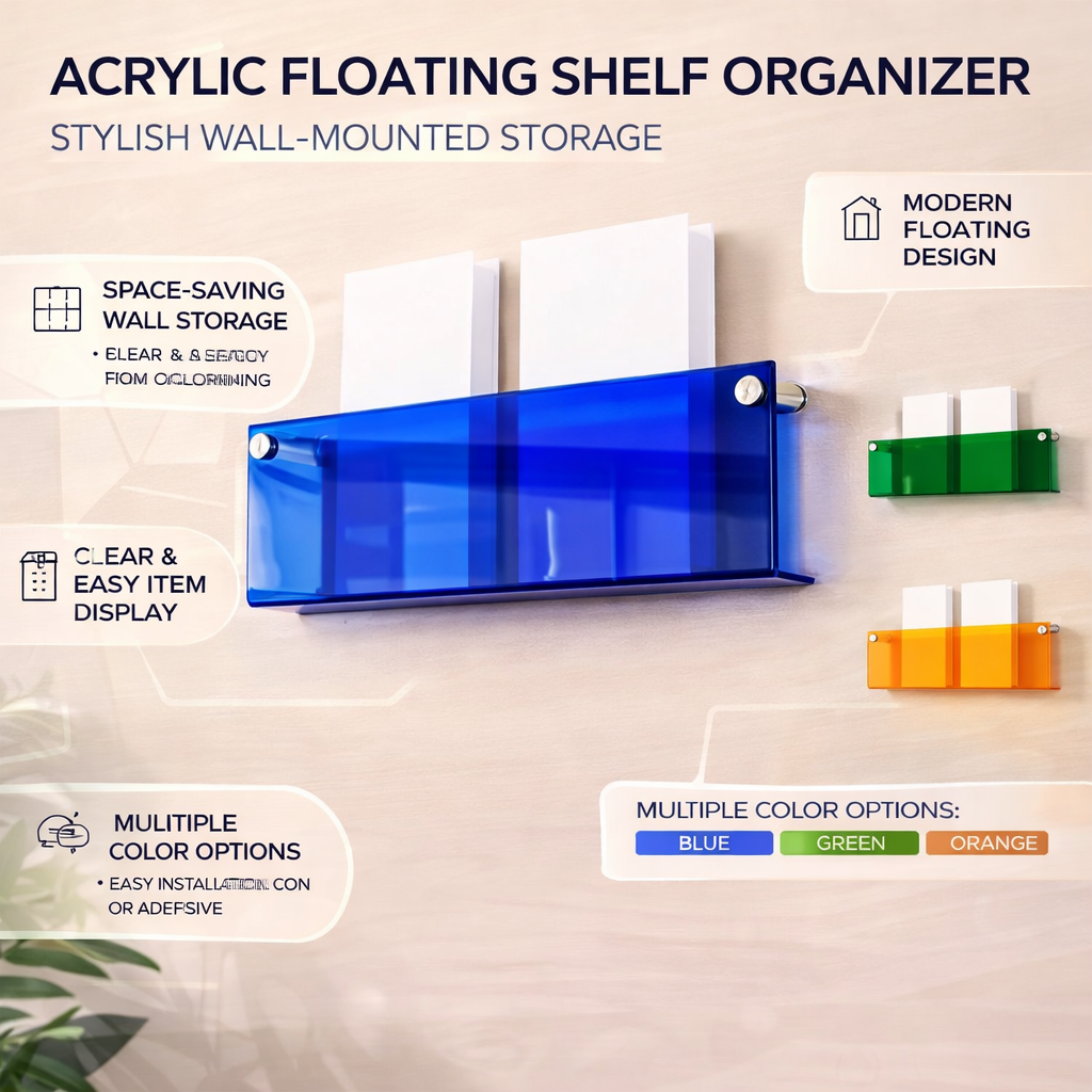 Floating Shelf Wall-Mounted Shelf Modern Acrylic Wall - Image 4