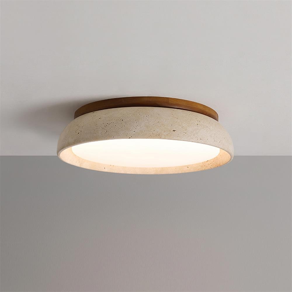 Flush Mount Ceiling Light Travertine Stone and Modern Design - Image 10