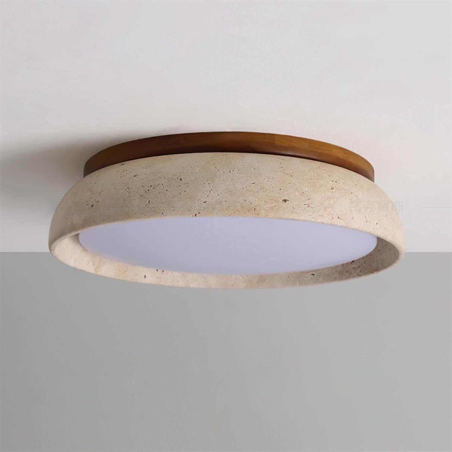 Flush Mount Ceiling Light Travertine Stone and Modern Design - Image 11
