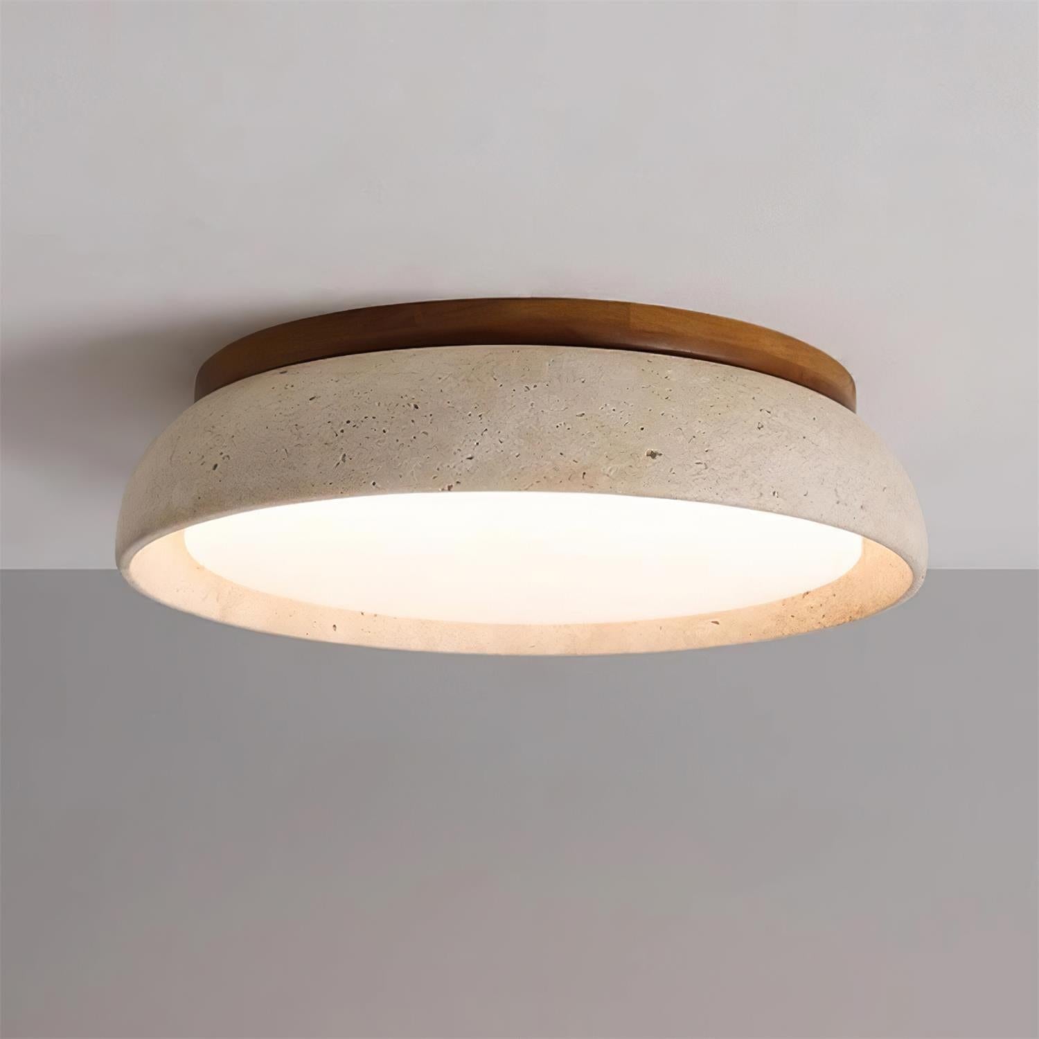 Flush Mount Ceiling Light Travertine Stone and Modern Design - Image 12
