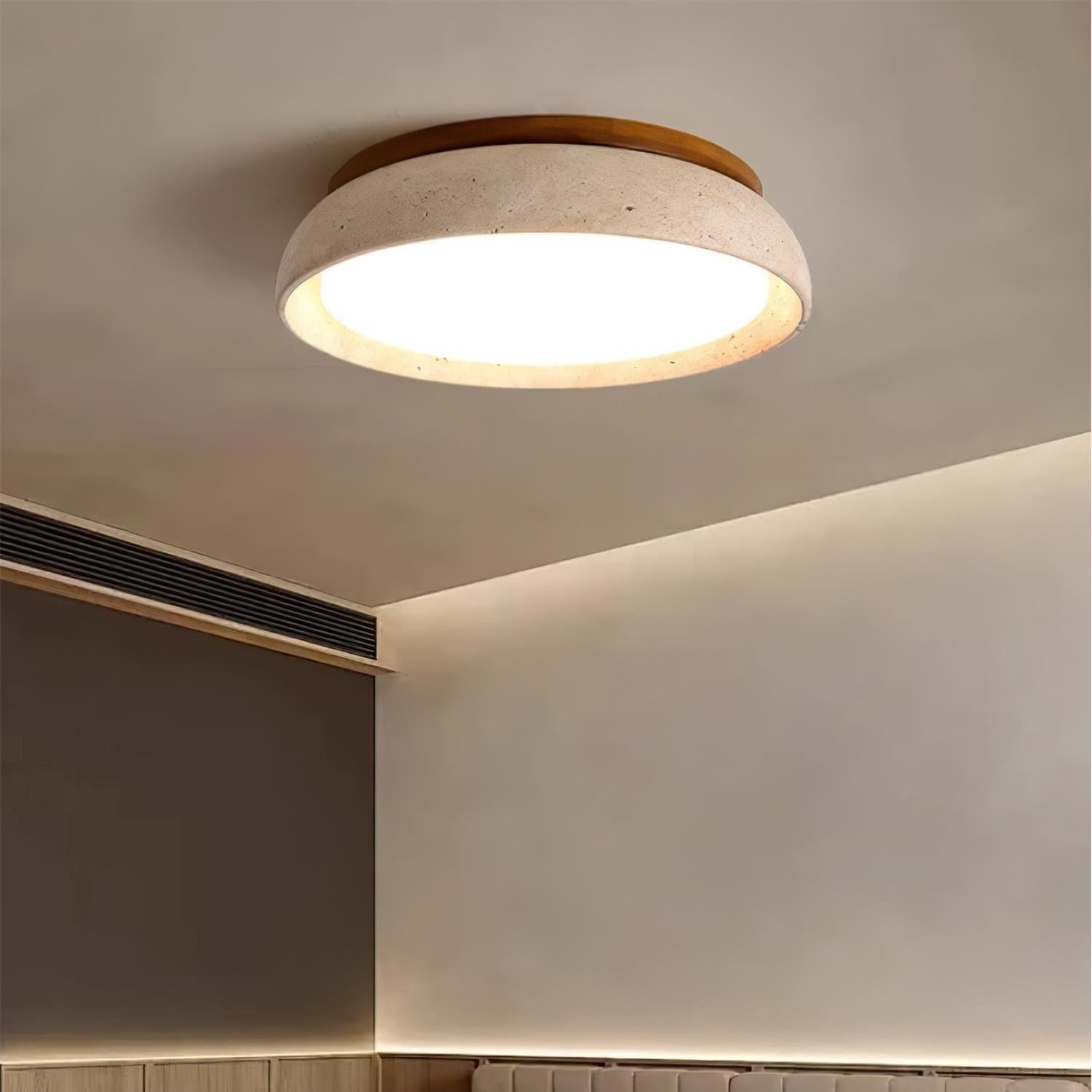 Flush Mount Ceiling Light Travertine Stone and Modern Design - Image 5